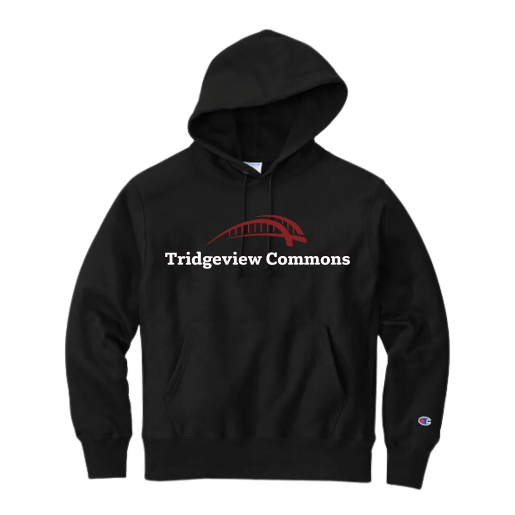 Champion® Reverse Weave® Hooded Black Sweatshirt